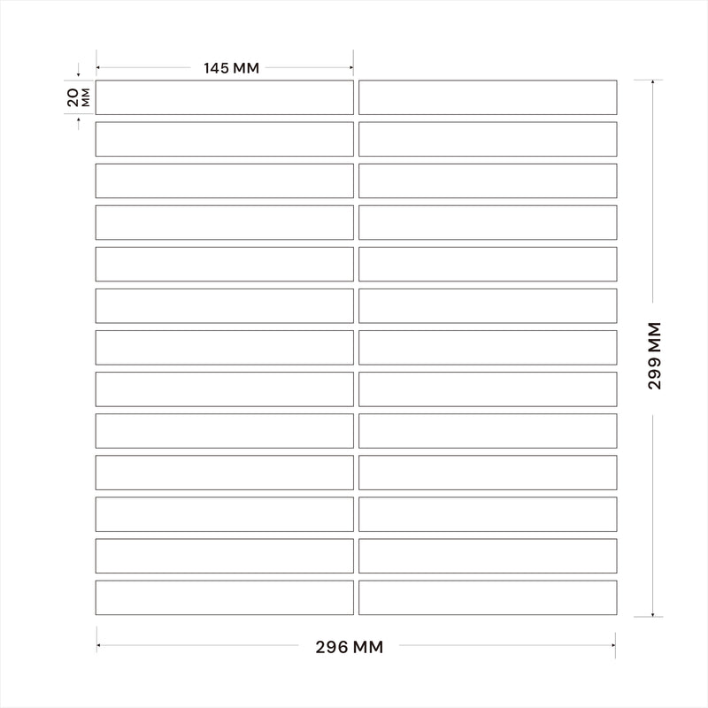 Porcelain Mosaic | Kit Kat | 20x145 | SZ148A | Gloss