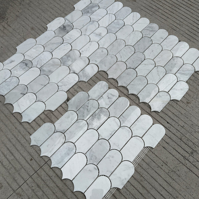 Crazy Pave Marble Mosaic Emperador Dark KLBSD316346 Polished