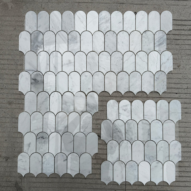 Crazy Pave Marble Mosaic Emperador Dark KLBSD316346 Polished