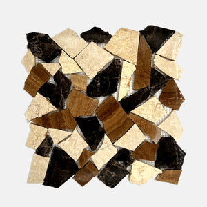 Crazy Pave Marble Mosaic Emperador Dark LC03 Polished