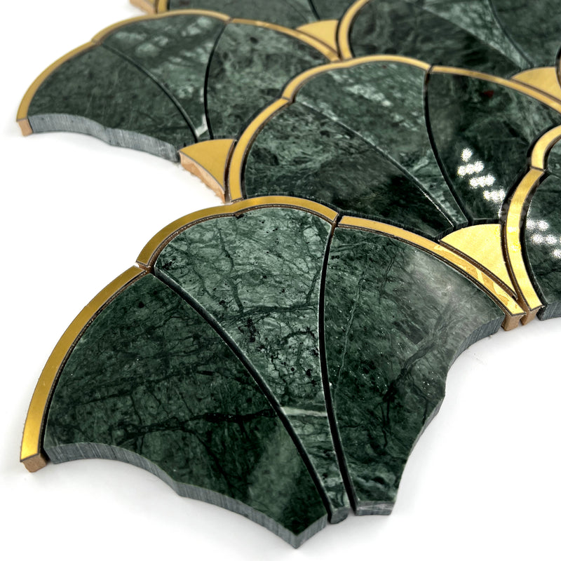 Special Marble Mosaic Green Gold LG23 Polished