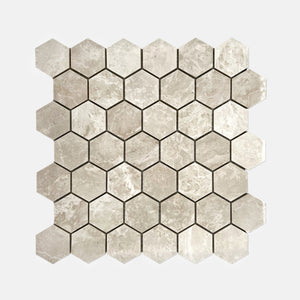 Hexagon Marble Mosaic Bianco Perlino LV03 Polished
