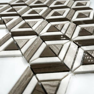 Special Marble Mosaic White Grey LV11 Polished