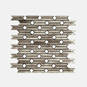 Special Marble Mosaic White Grey LV12 Polished