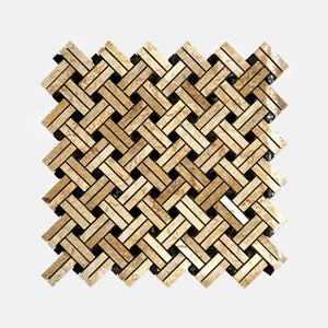 Rectangle Marble Mosaic Emperador Dark LV14 Polished