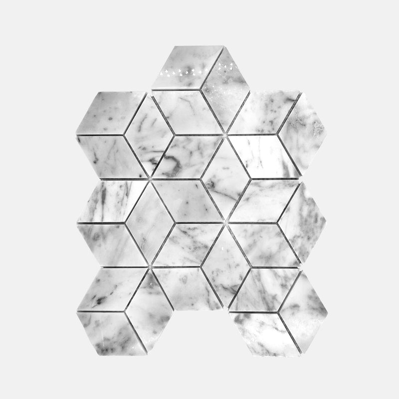 Diamond Marble Mosaic Carrara White LW07 Polished
