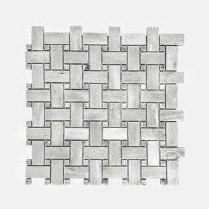 Blocky Marble Mosaic White LW16 Polished