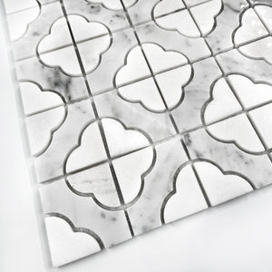 Special Marble Mosaic Yugoslavia Carrara White LW34 Polished