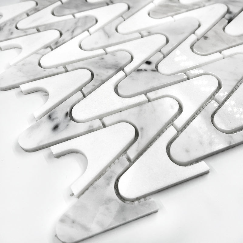 Special Marble Mosaic Yugoslavia Carrara White LW35 Polished