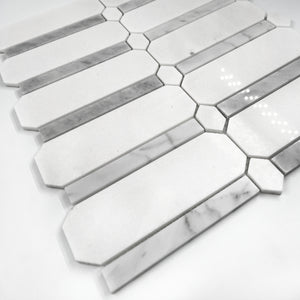 Octagon Marble Mosaic White LW44 Polished